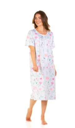 La Marquise Watercolors Cotton Rich Short Sleeve Nightdress